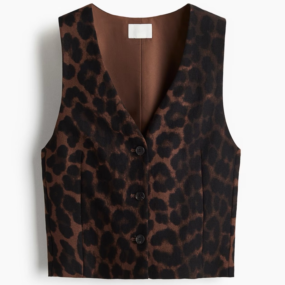H&M Leopard Print Tailored Vest